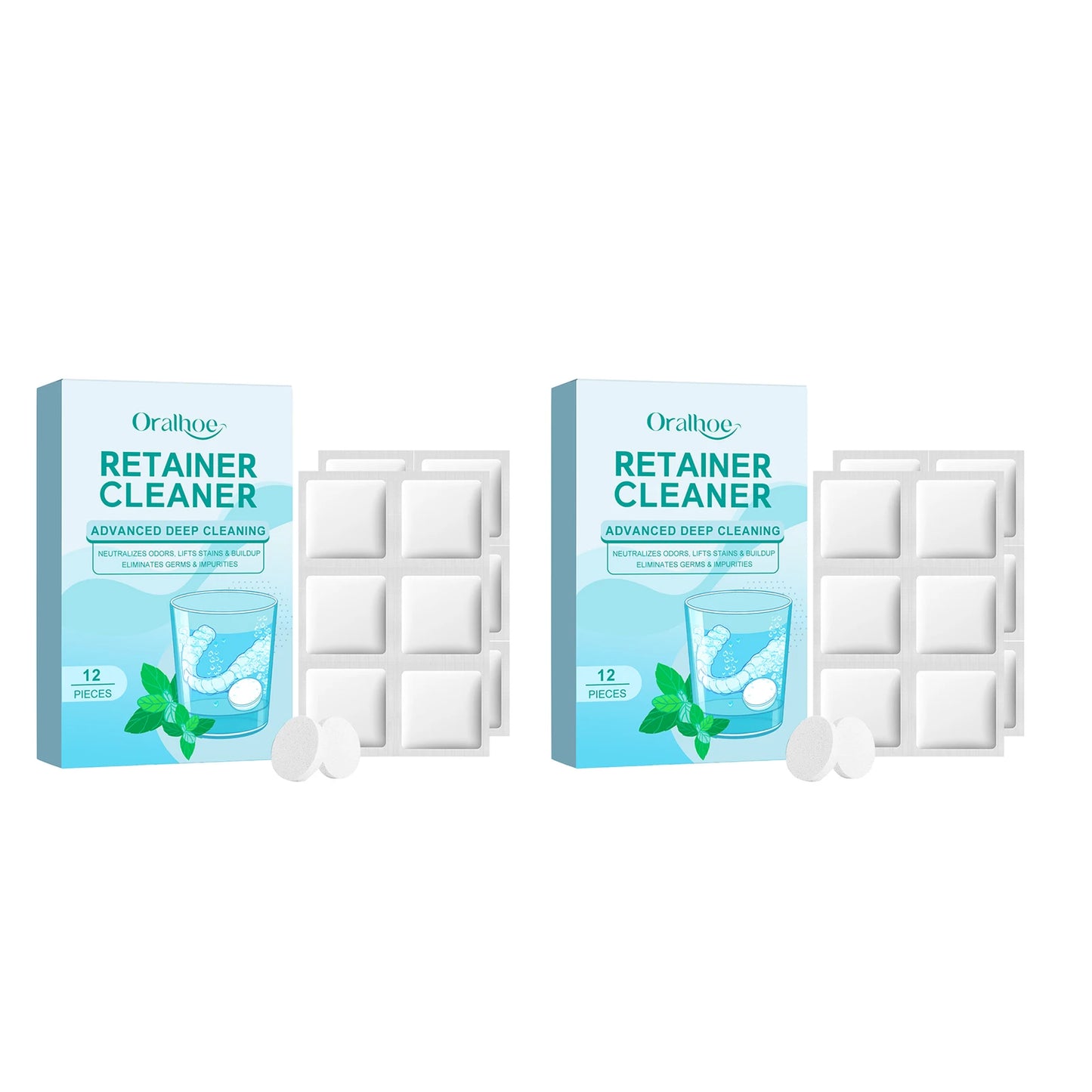 Denture Cleaning Effervescent Tablets Deep Cleansing Food Residue Removal Fresh Breath Antibacterial False Teeth Cleaning Care Peaceful Pleasures Health and Wellness 24pcs boxed
