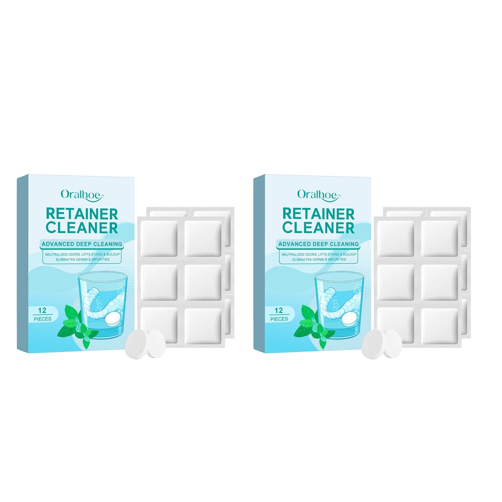 Denture Cleaning Effervescent Tablets Deep Cleansing Food Residue Removal Fresh Breath Antibacterial False Teeth Cleaning Care Peaceful Pleasures Health and Wellness 24pcs boxed