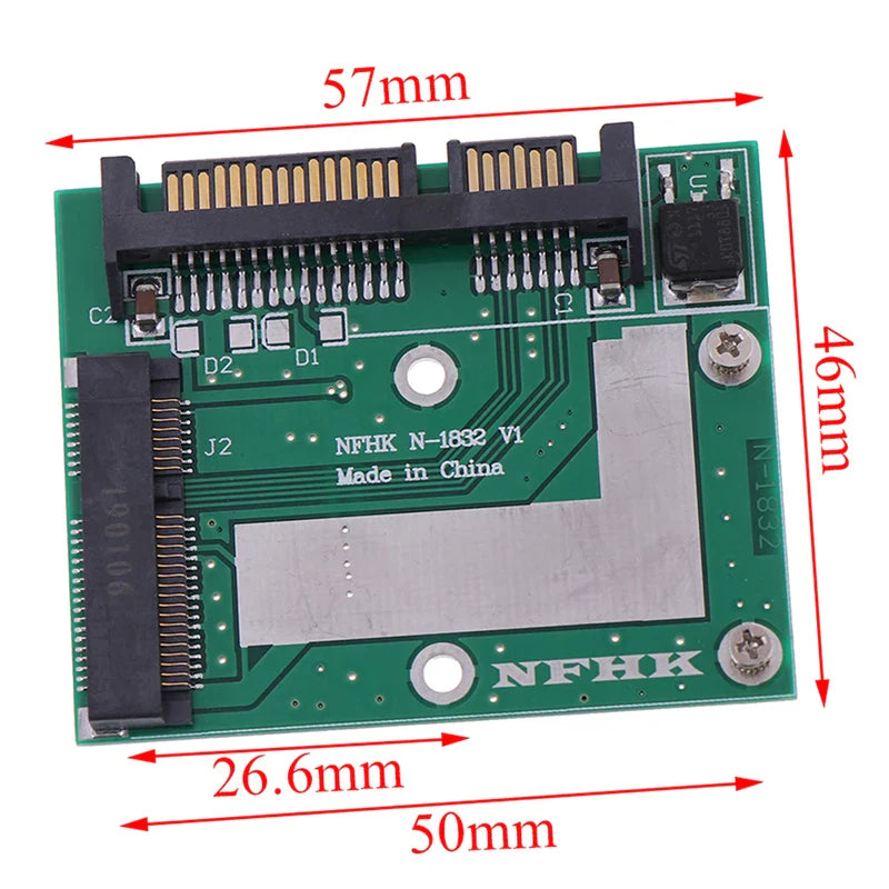 mSATA SSD to 2.5" SATA 6Gbps Adapter Card – Mini PCIe
