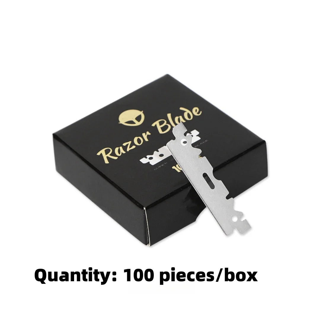100Pcs Stainless Steel Razor Blades, Safety Replacement Shaving Blades For Men Shaver, Barber Salon Cutting Tool Accessories Peaceful Pleasures Health and Wellness 100PCS