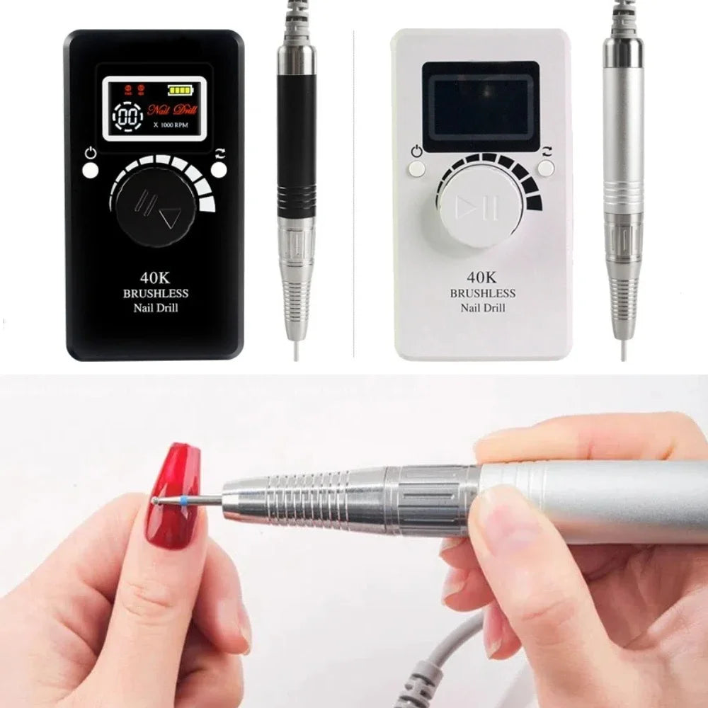 40000RPM Brushless Electric Nail Drill | Rechargeable Manicure Tool