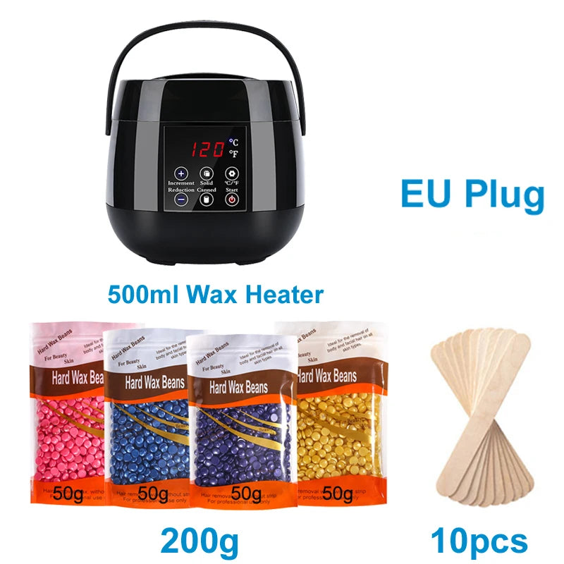 2026 Top Selling！500ML Wax Heater Warmer Hair Removal Wax Machine SPA Body Epilator Wax Pot LCD Temperature Display/Wax Bean Peaceful Pleasures Health and Wellness 045-B-EU-200g
