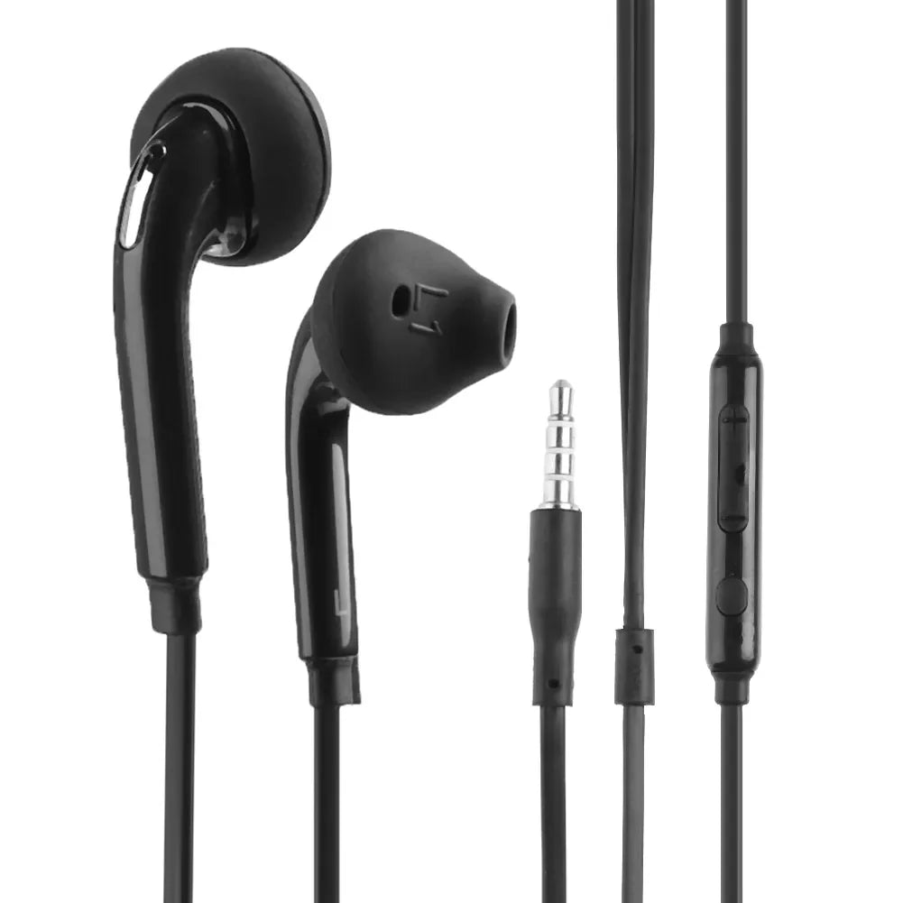 3.5mm Flat Wired Earbuds – Stereo In-Ear Headset with Mic