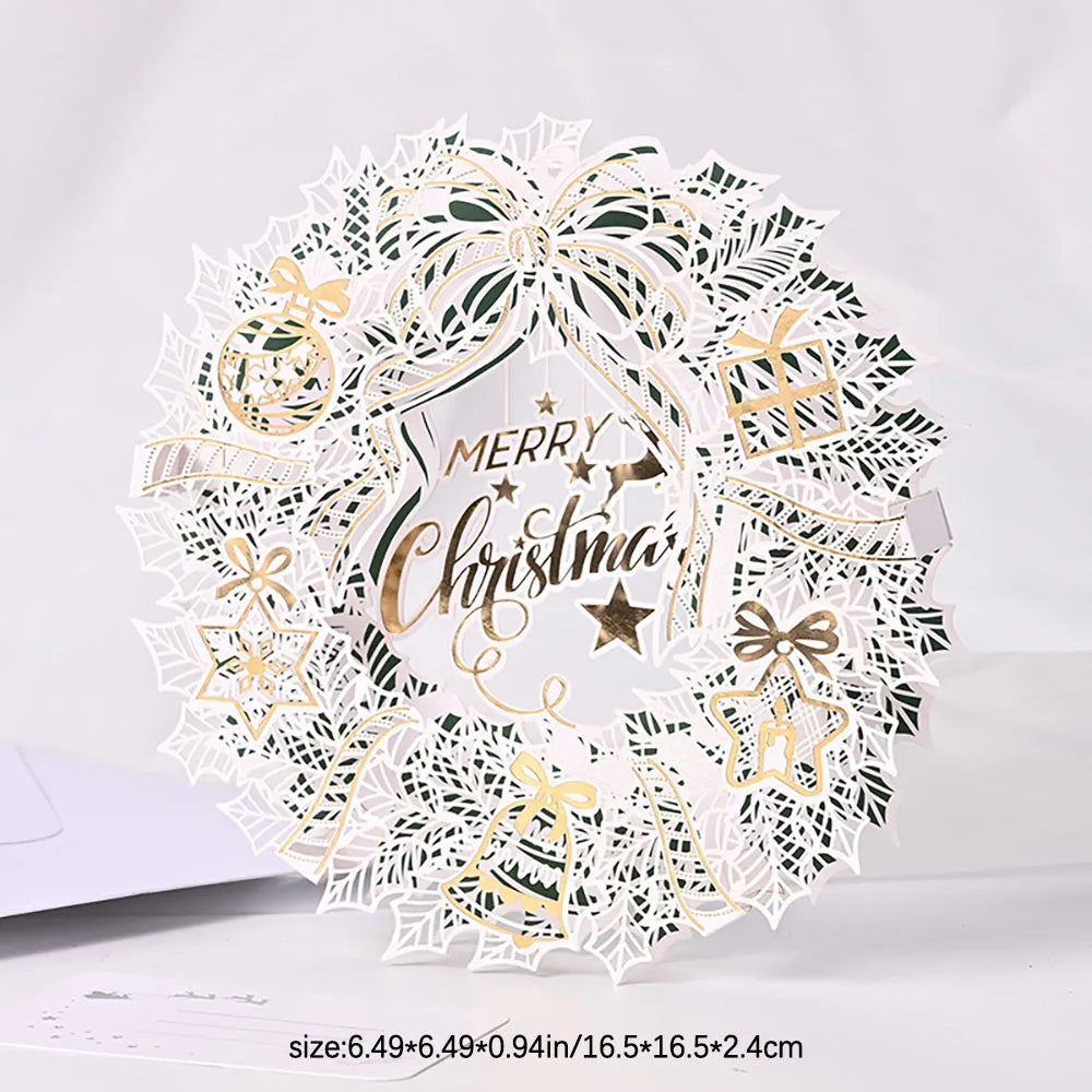 Christmas 3D Greeting Card Folding Decoration Blessing Gratitude