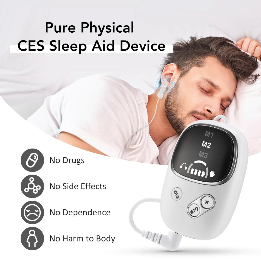 Handheld CES Sleep Aid Device for Insomnia Anxiety Pressure Relief Health Improve Sleep Palm Pulse Massager Smart Sleeper Peaceful Pleasures Health and Wellness
