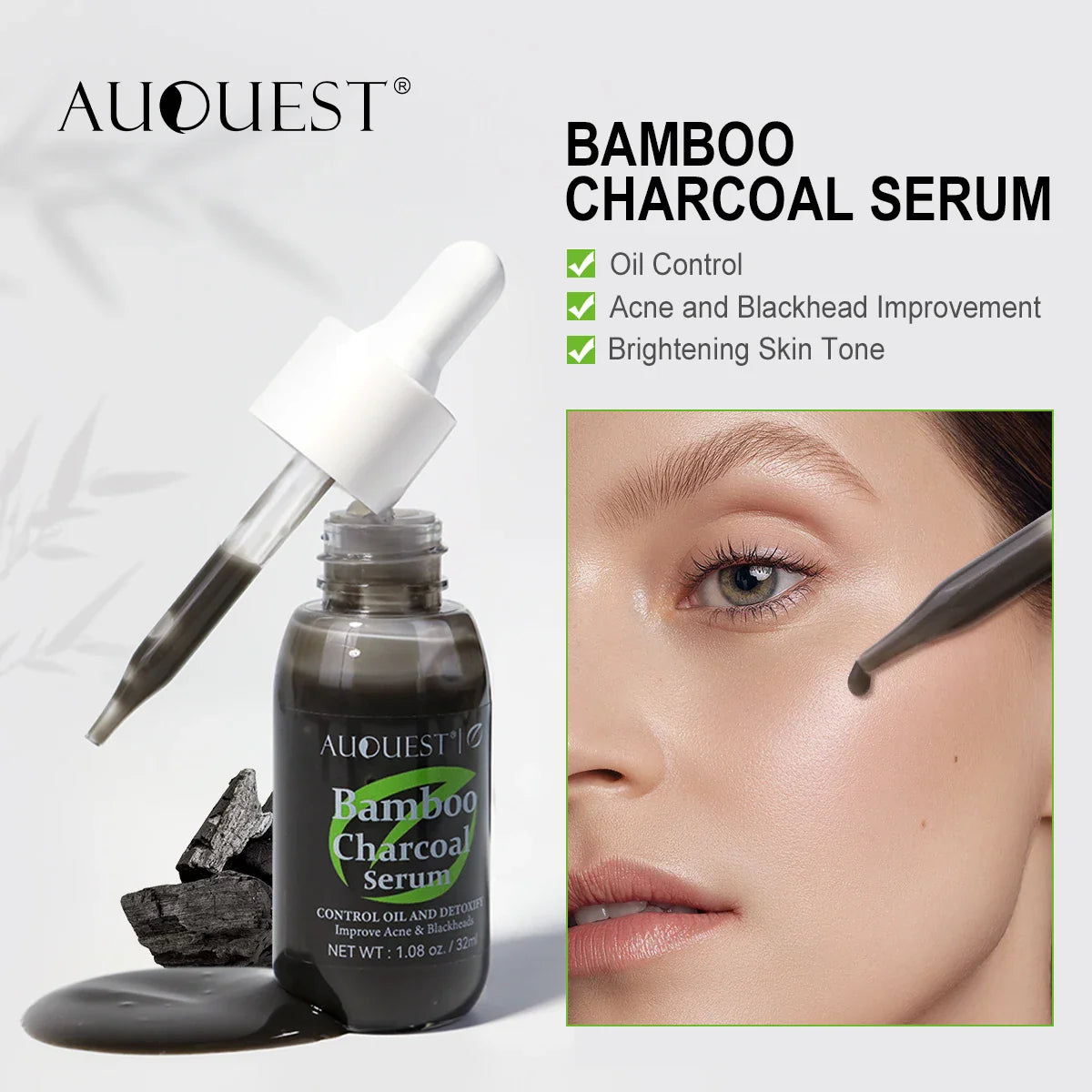 AUQUEST Bamboo Charcoal Face Serum – Oil Control & Pore Refining