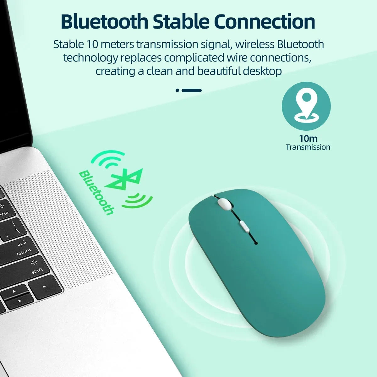 Wireless Bluetooth-compatible Mouse Portable Ergonomic Computer Mice For Laptop iPad Tablet PC Mobile Phone Office Gaming Mouse Peaceful Pleasures Health and Wellness