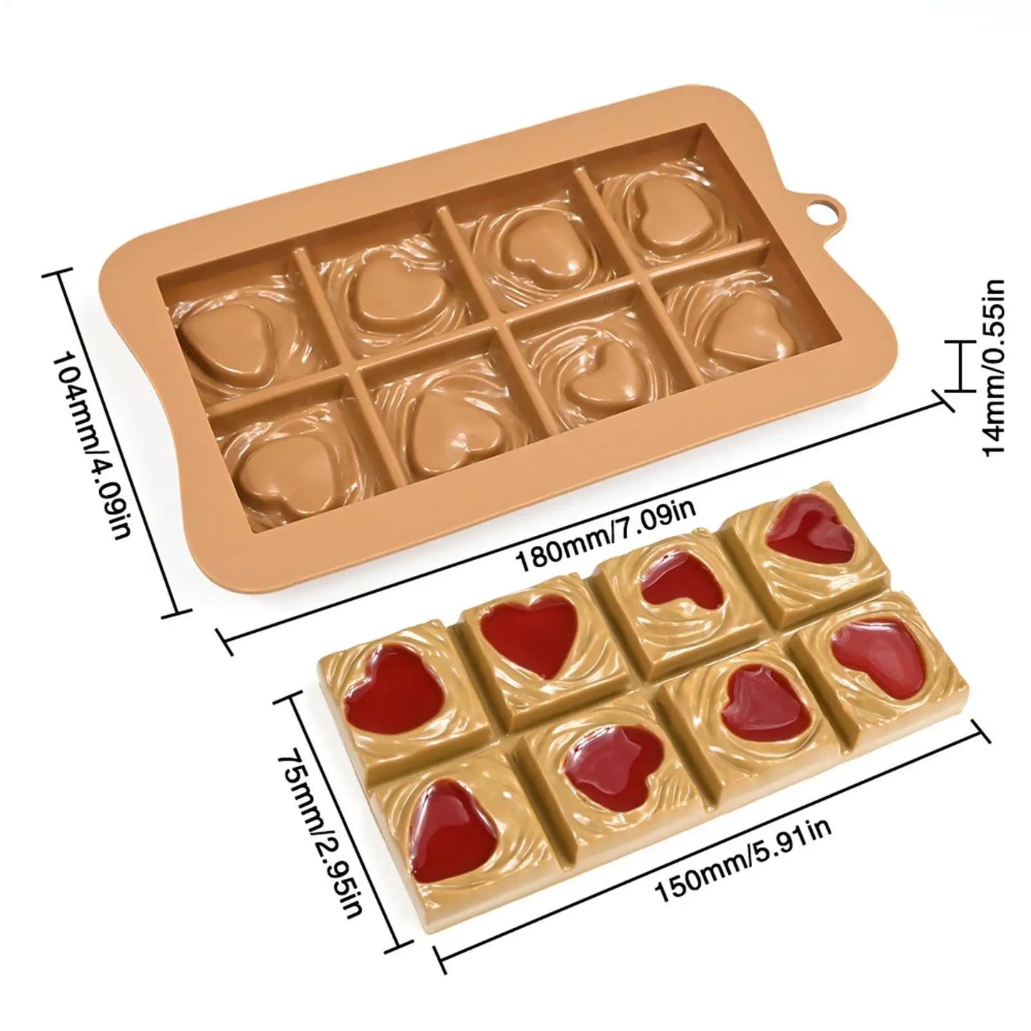 Candy Bar Molds Food Grade Non Stick Flexible Mould Silicone Chocolate Molds for Snacks Desserts Protein Energy DIY Handmade Peaceful Pleasures Health and Wellness