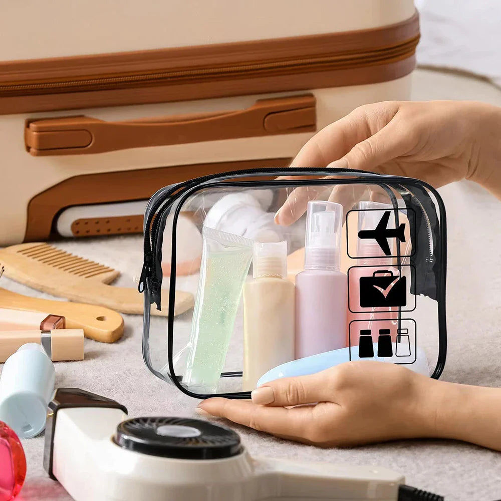 3-Pack Clear TSA Toiletry Bags – Airline Compliant Travel Pouches