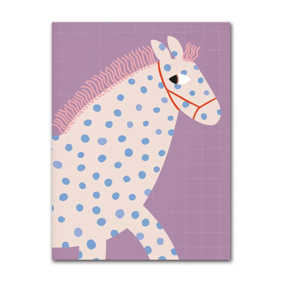 Cute Animals Canvas Print – Kids Nursery Wall Art Poster