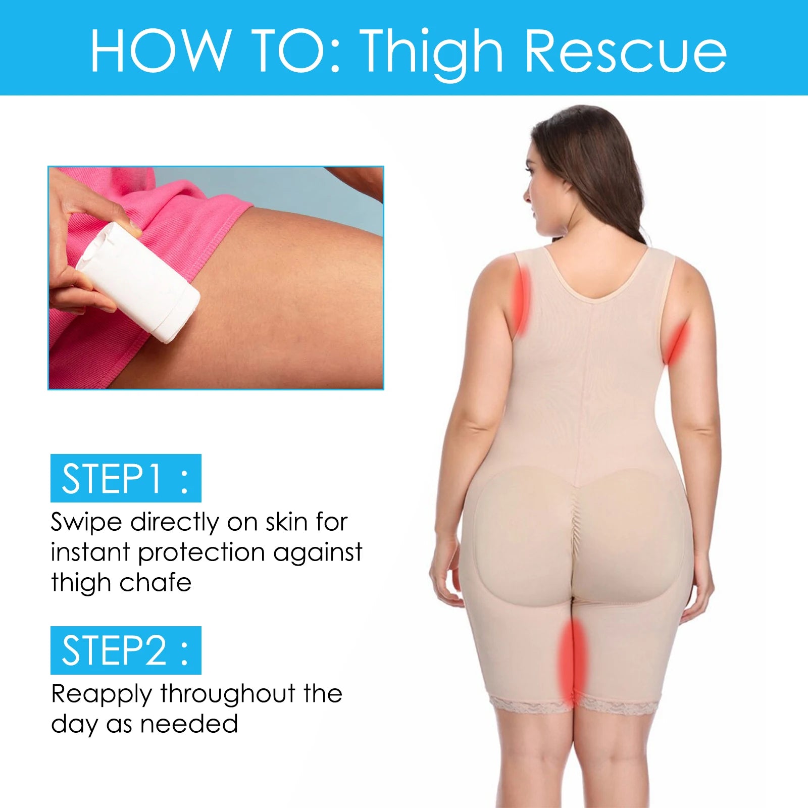 Anti-Chafe Stick for Thighs, Heels & Arms | 23g Skin Rescue Peaceful Pleasures Health and Wellness