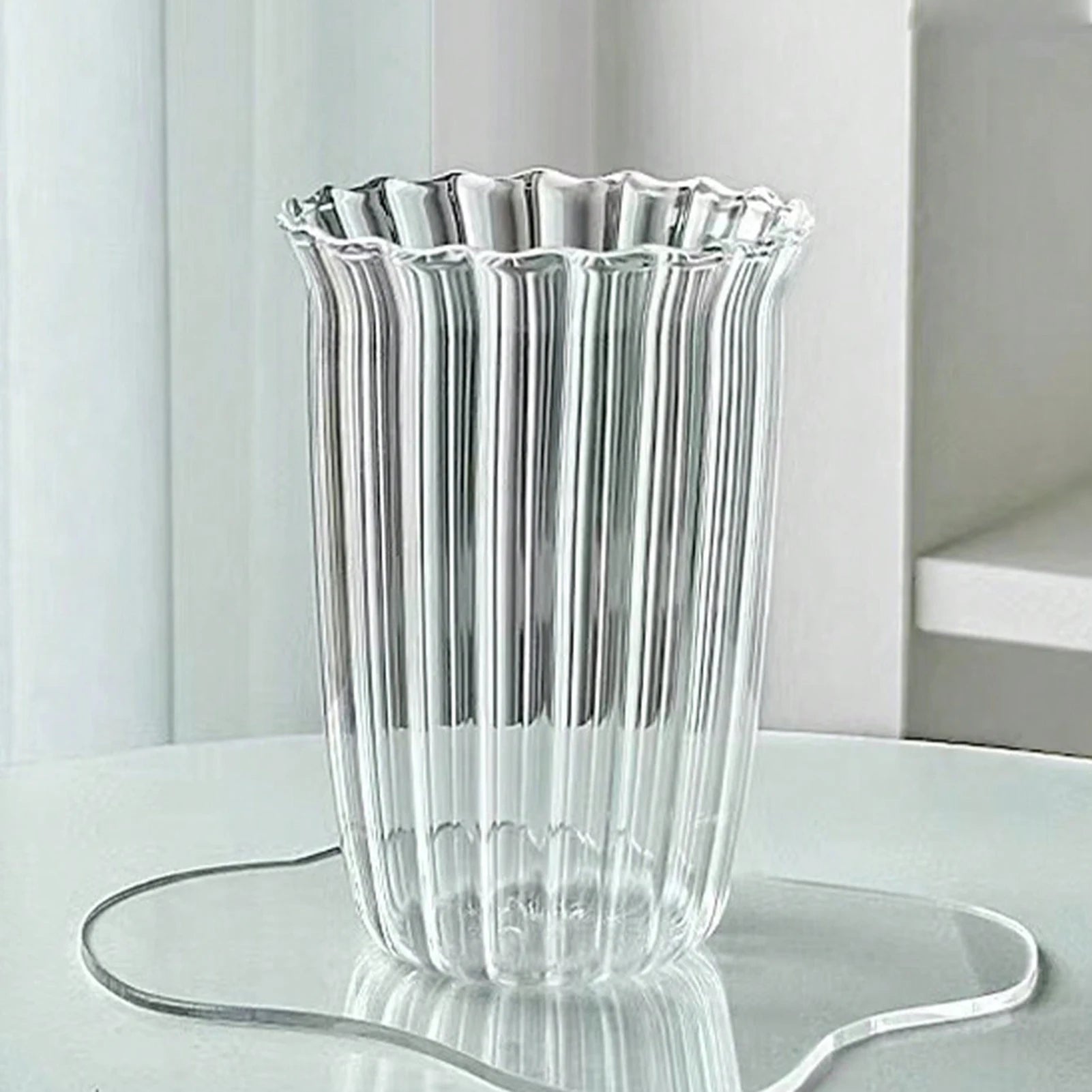 Transparent Glass Striped Cup Easy to Clean Vintage Cocktail Latte Mugs Suitable for Ice Cream Milkshakes Peaceful Pleasures Health and Wellness