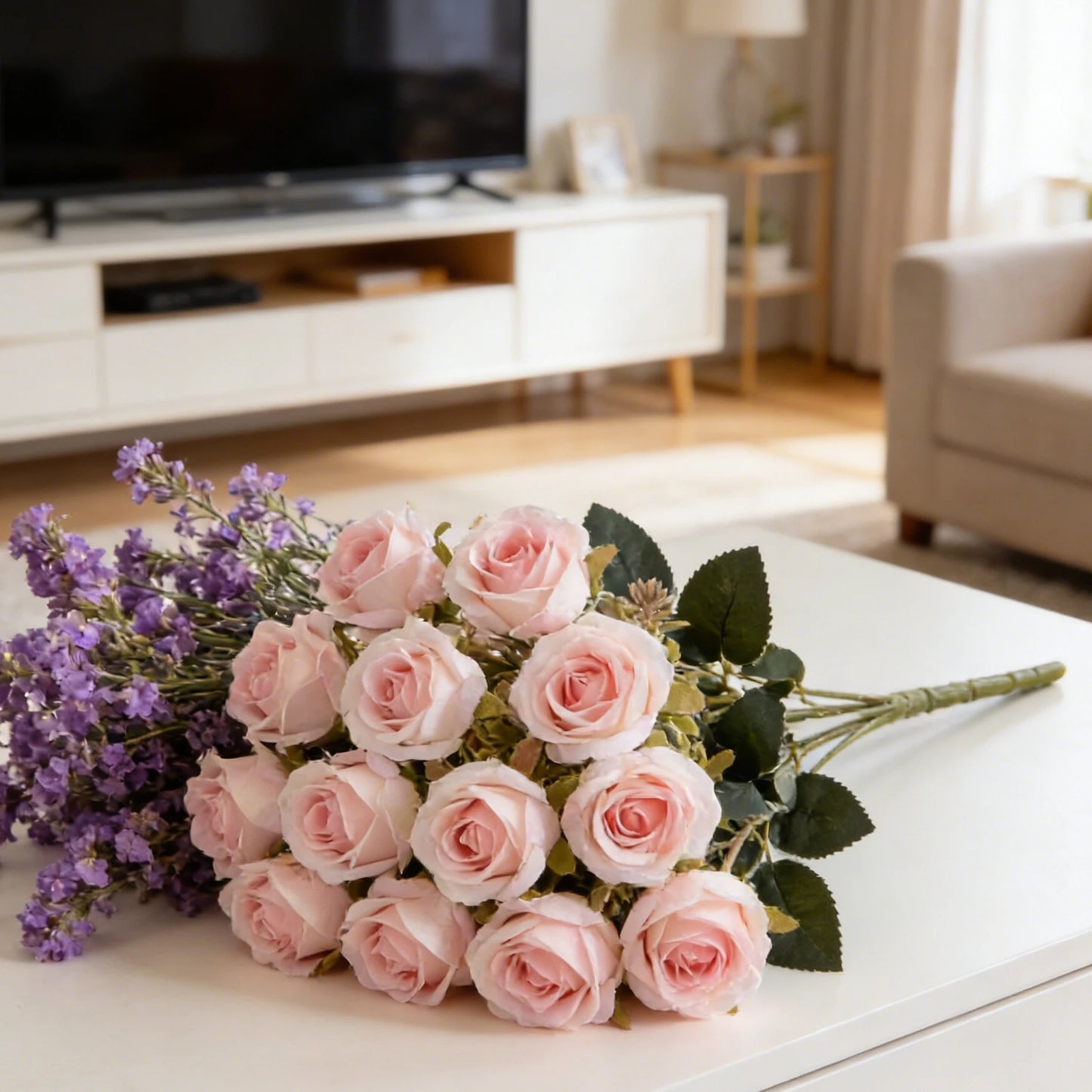 Artificial Silk Rose Carnation Bouquet | Wedding & Home Decor