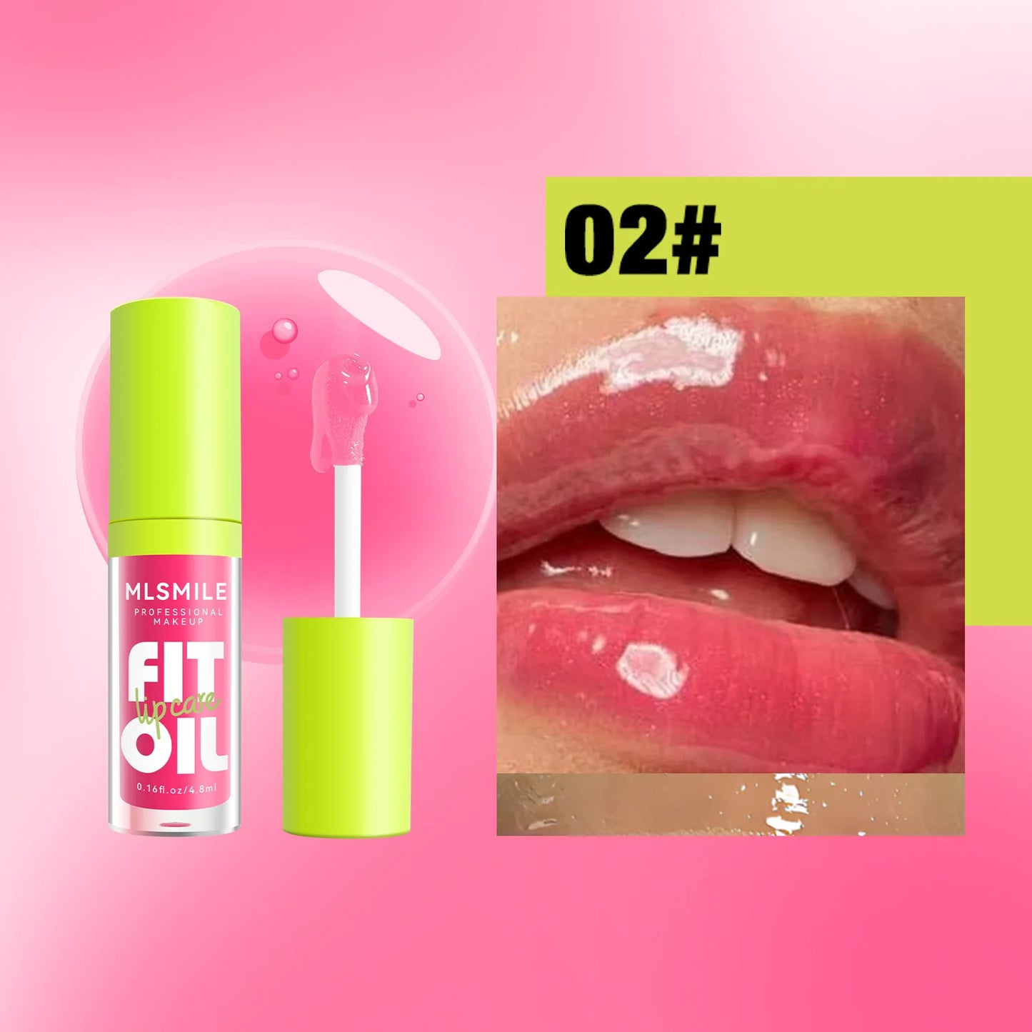 MLSMILE Plumping Lip Oil Gloss – Hydrating Mirror Finish
