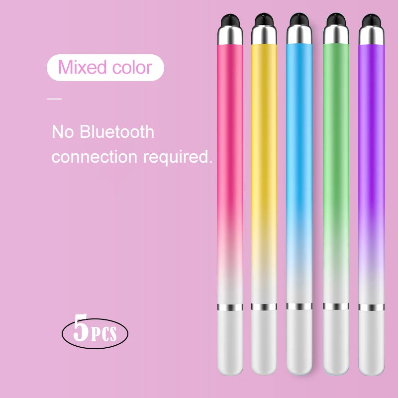2-in-1 Capacitive Stylus For Touch Screen Stylus Pen For ipad Touch Pencil For Cell Phone Universal stylus pen For Phone Peaceful Pleasures Health and Wellness Mixed color(5pcs)