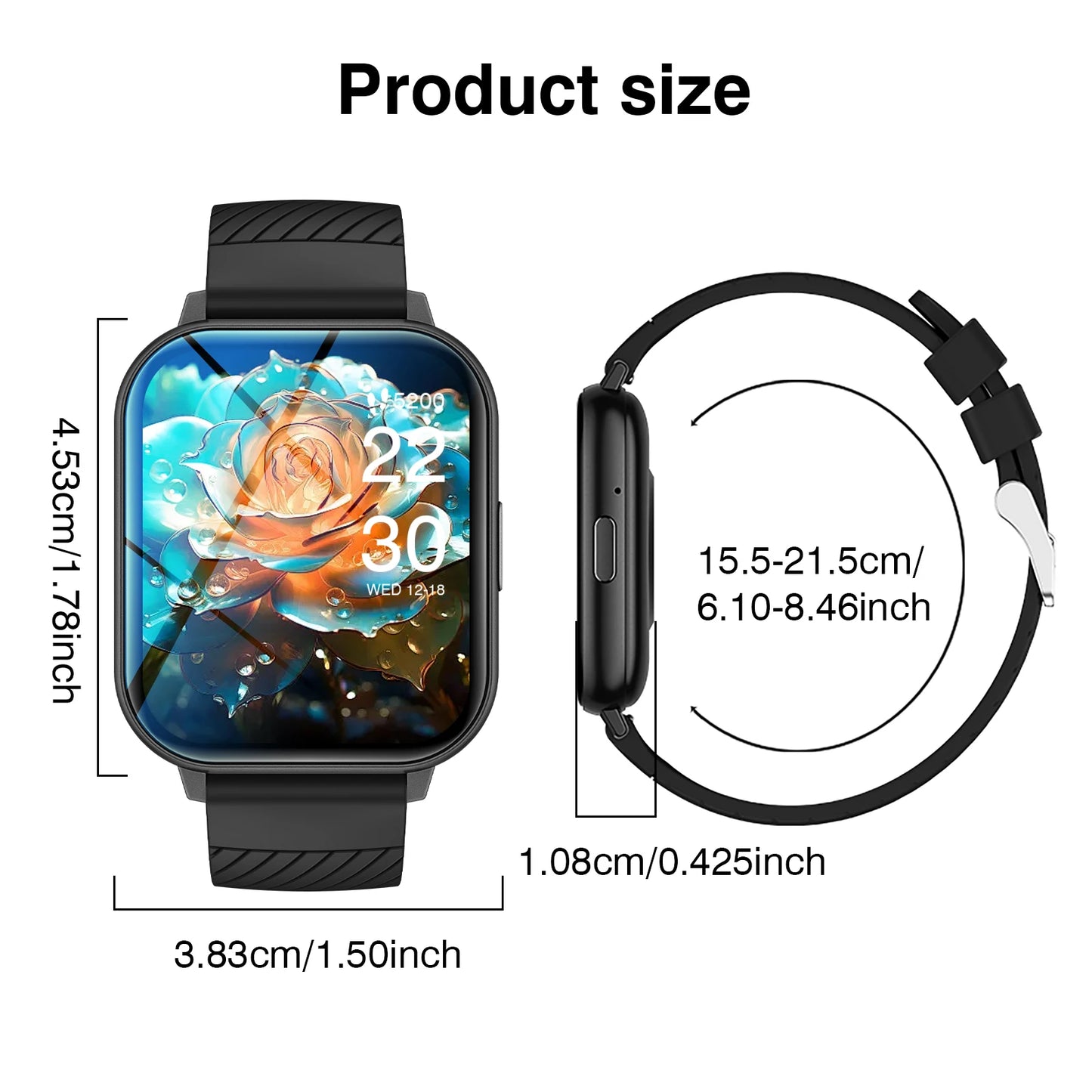 LOMAXFR Smart Watch 1.83" HD – Calls, Sports & Custom Dials