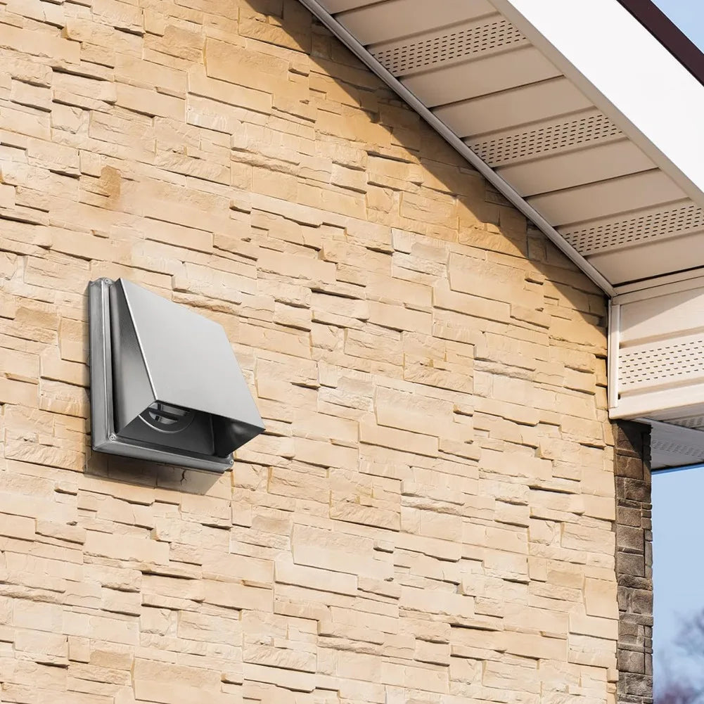 4 Inch Dryer Vent Cover Outdoor Walls, Stainless Steel External Extractor Wall Vent Cushioned Non-Return Flap Peaceful Pleasures Health and Wellness