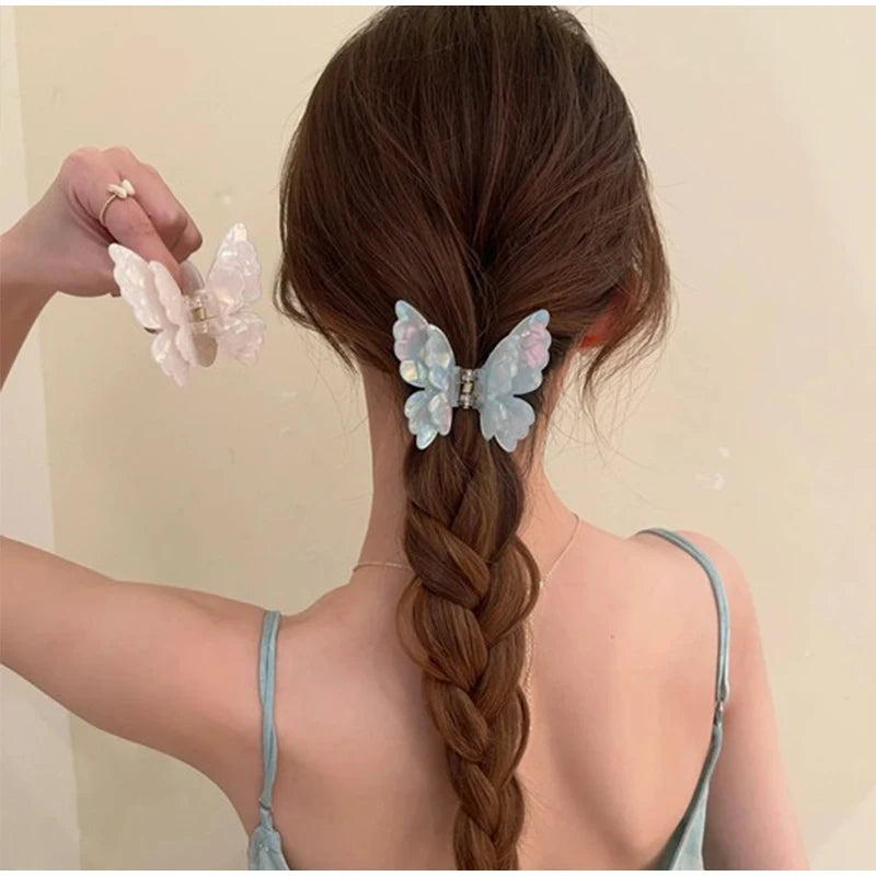 Fairy Butterfly Hair Claw Clip – French Retro Acetate Style