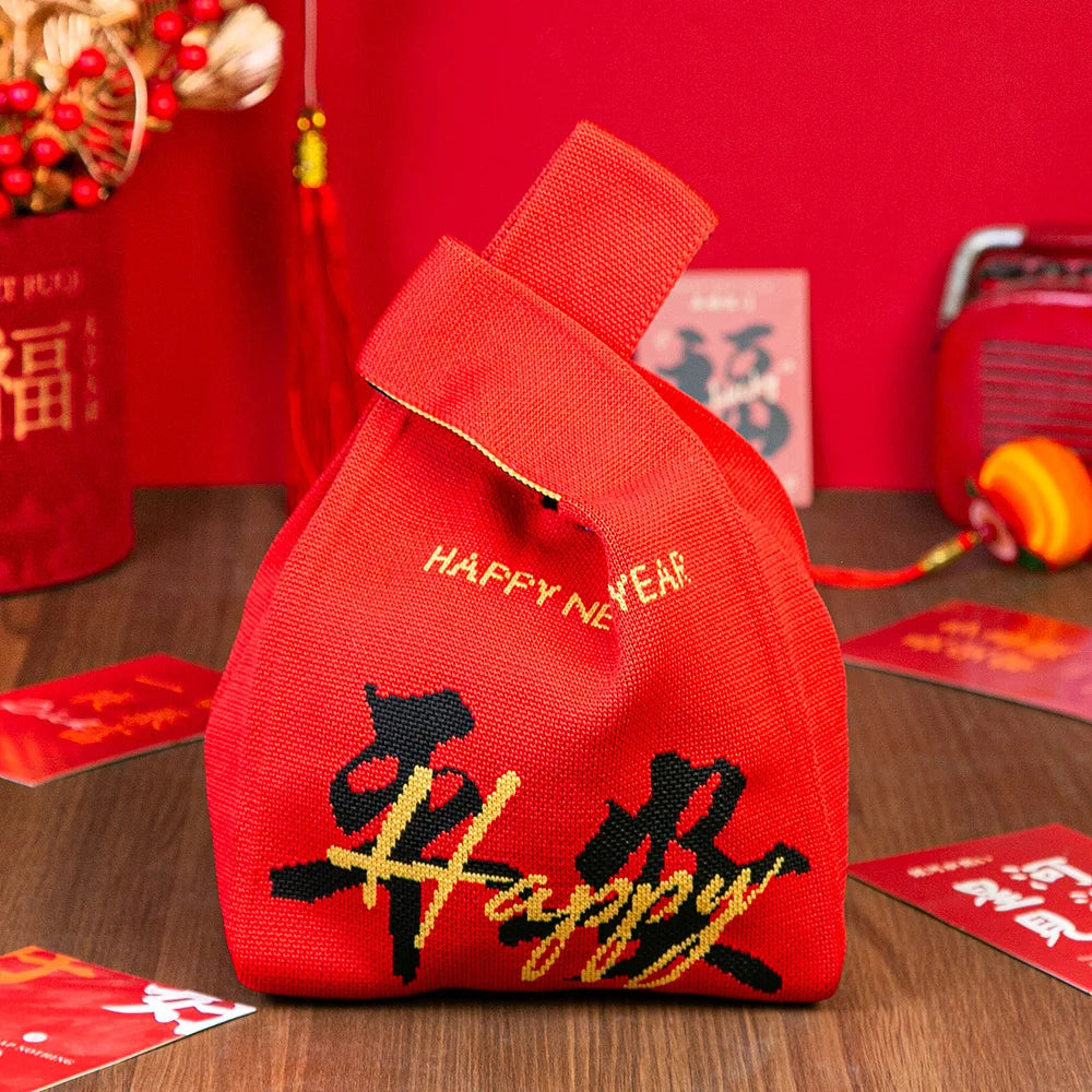 Year of the Horse Knitted Tote Bag | Reusable Gift Bag 2026