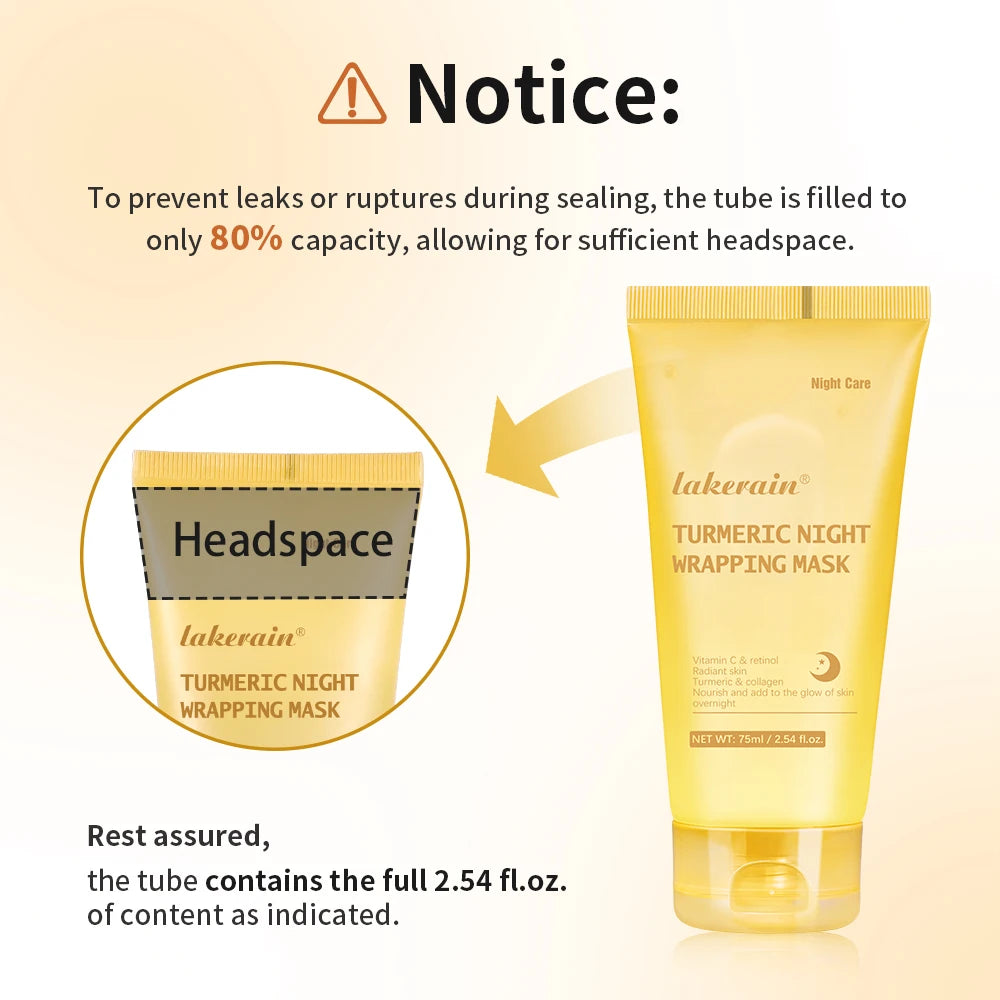 Peelable Effect Turmeric Night Wrapping Mask Smooths Roughness Skin Radiance Elasticity Moisturizing Brightening Face Mask Peaceful Pleasures Health and Wellness