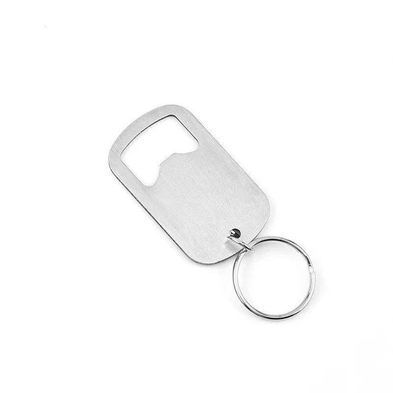 Stainless Steel Flat Beer Bottle Opener Keychain | 1-2 Pack