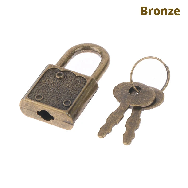 1Set 6Colors Rectangle Padlocks Mini Luggage Hardware Locks With Key Lock For Travel Wedding Jewelry Box Diary Book Suitcase Peaceful Pleasures Health and Wellness Bronze