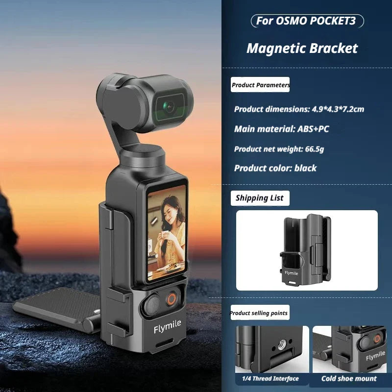 Flymile Magnetic Mount for DJI Osmo Pocket 3 | Vlog & Cycling