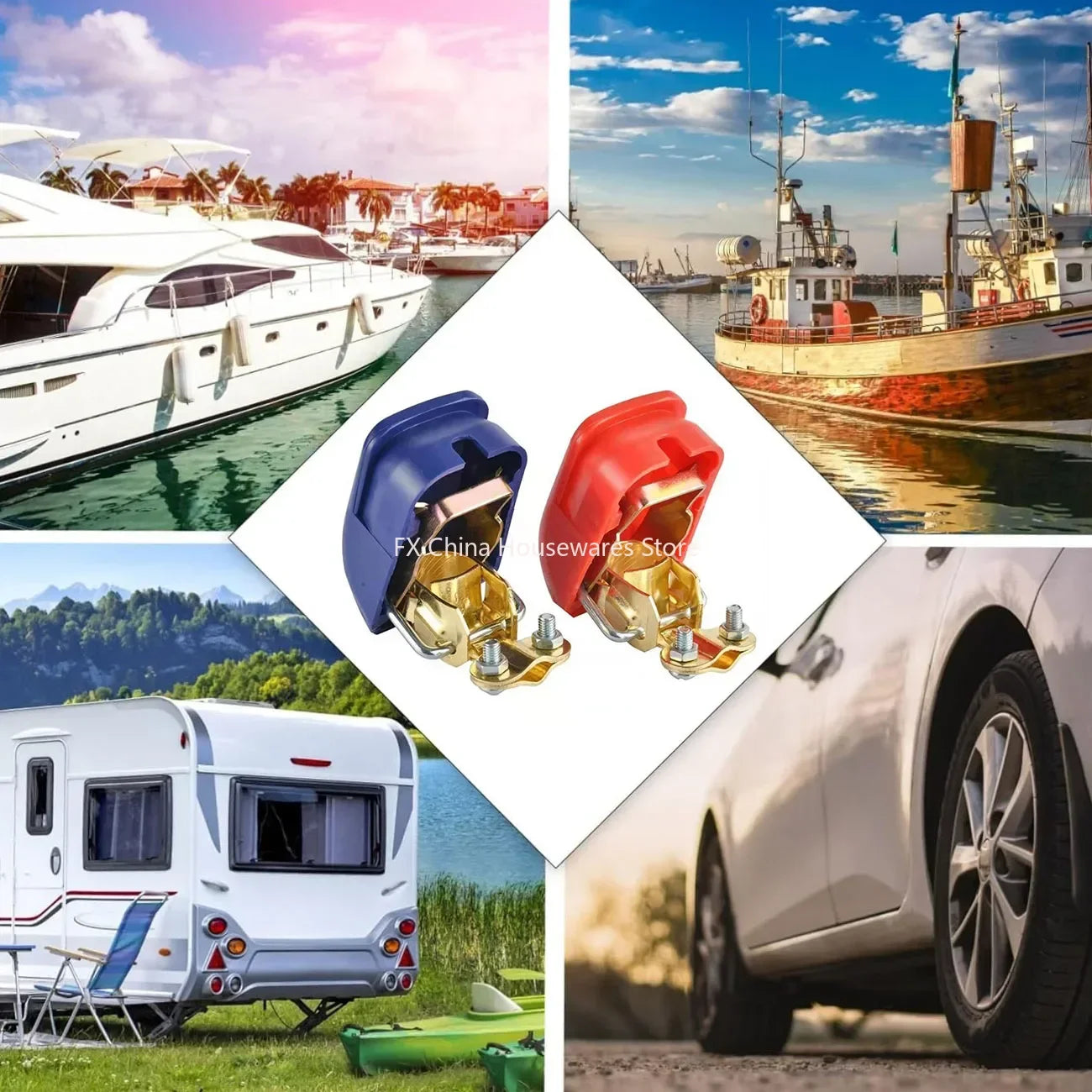Battery Terminal Connectors Negative and Positive 1 Pair Plate Quick Release Car Connector Battery Clamps Top Post Clips Peaceful Pleasures Health and Wellness