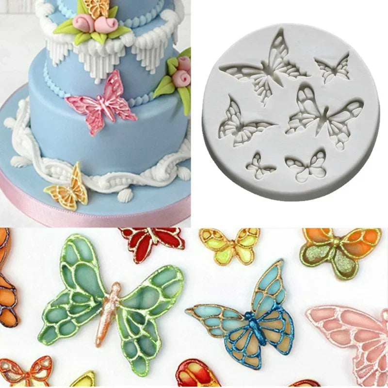 Butterfly Pattern Oval Shape Fondant Cake Baking Mold Chocolate Candy