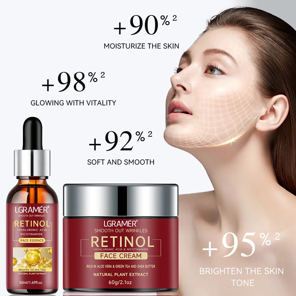 Retinol Serum Combo Face Cream Lifting Firming Repairing Moisturizing Nourishing Cream Brightening Skin Younger Face Skin Care Peaceful Pleasures Health and Wellness