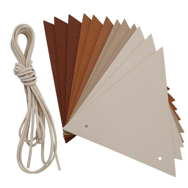 Felt Triangle String Banner Flag | Camping & Party Decor Party Banner Flag Peaceful Pleasures Health and Wellness brown