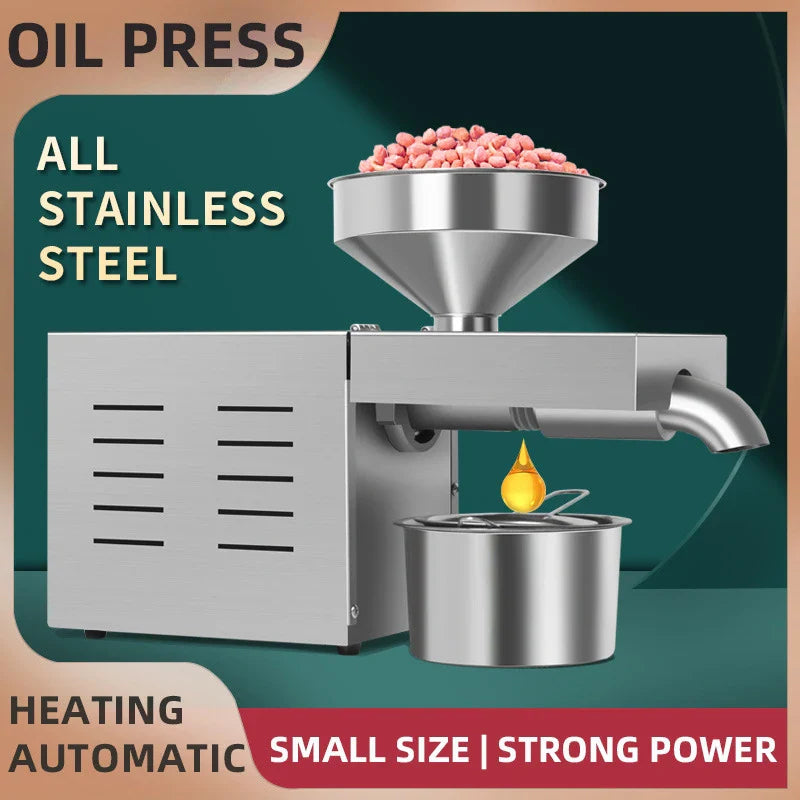 R3 Stainless Steel Oil Press Machine 500–1500W | Home & Commercial