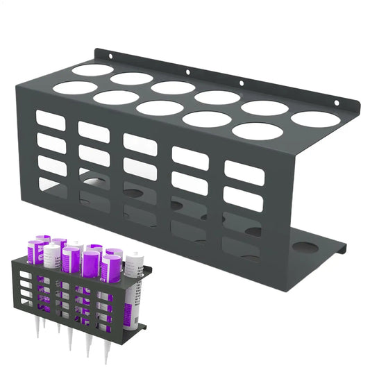 Wall-Mounted Steel Caulk Tube Holder Rack – 11-Hole Organizer Tool Storage Rack Oasis Select