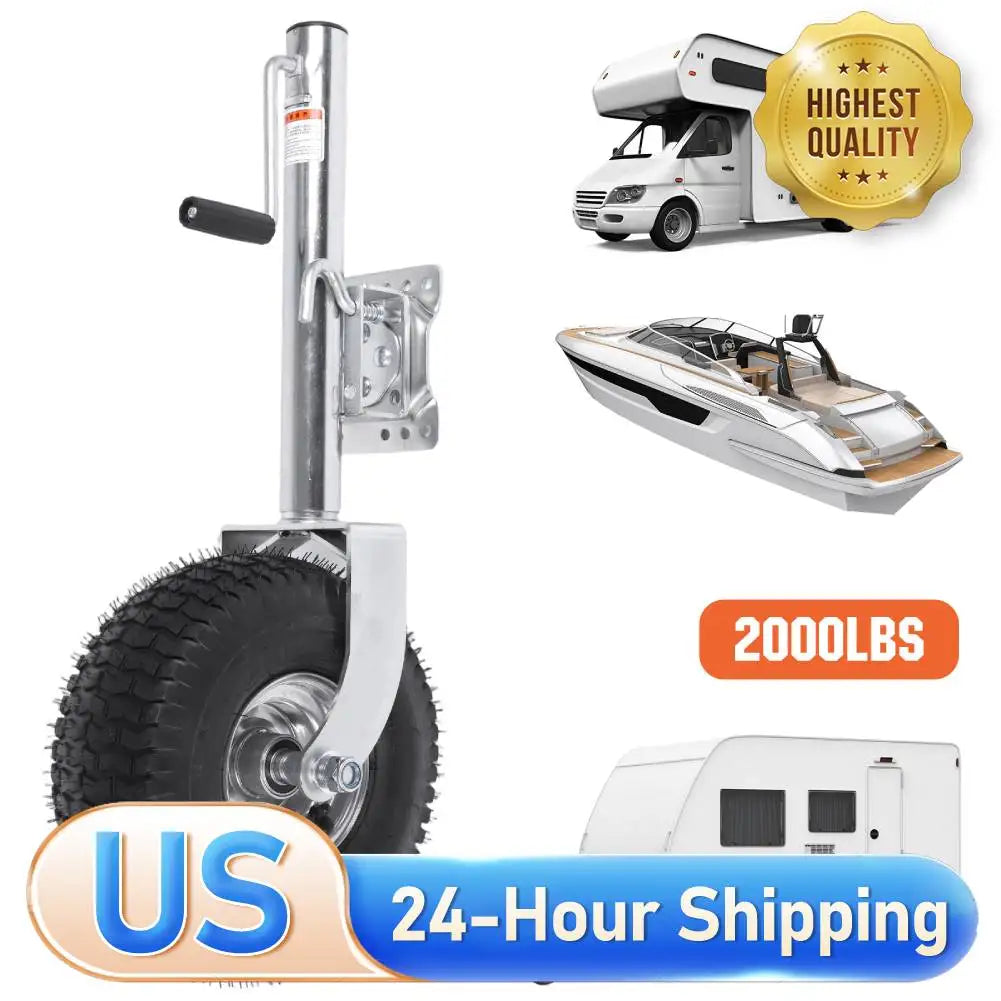 Heavy-Duty Swivel Boat Trailer Jack 2000 lbs – 13.38in Wheel Peaceful Pleasures Health and Wellness