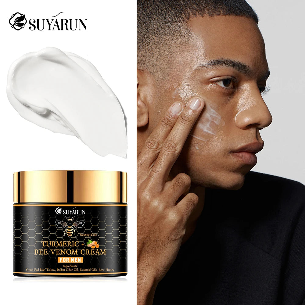 SUYARUN Bee Venom for Men Anti-aging Cream moisturizes, tightens, reduces wrinkles, glycerin and bee venom, moisturizes skin. Peaceful Pleasures Health and Wellness