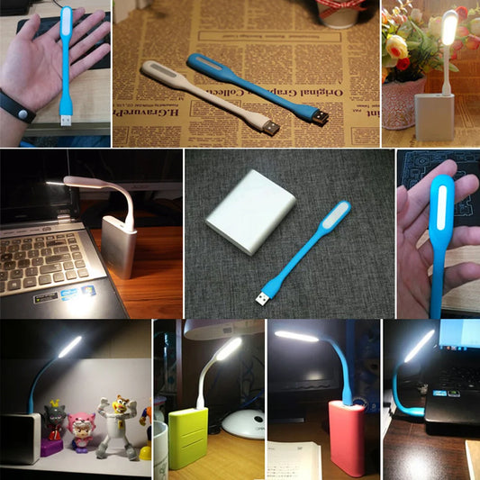 USB Mini Fan Flexible Portable Mini Fan USB Eye Protection Night Light LED Light Suitable For Mobile Power Laptop Cooling Gadget Peaceful Pleasures Health and Wellness random color