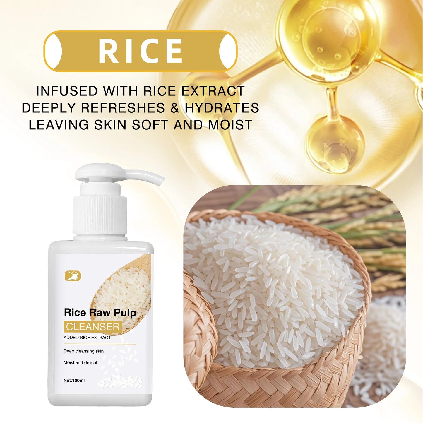 Ottilavie Rice Pulp Face Cleanser – Brighten & Hydrate All Skin