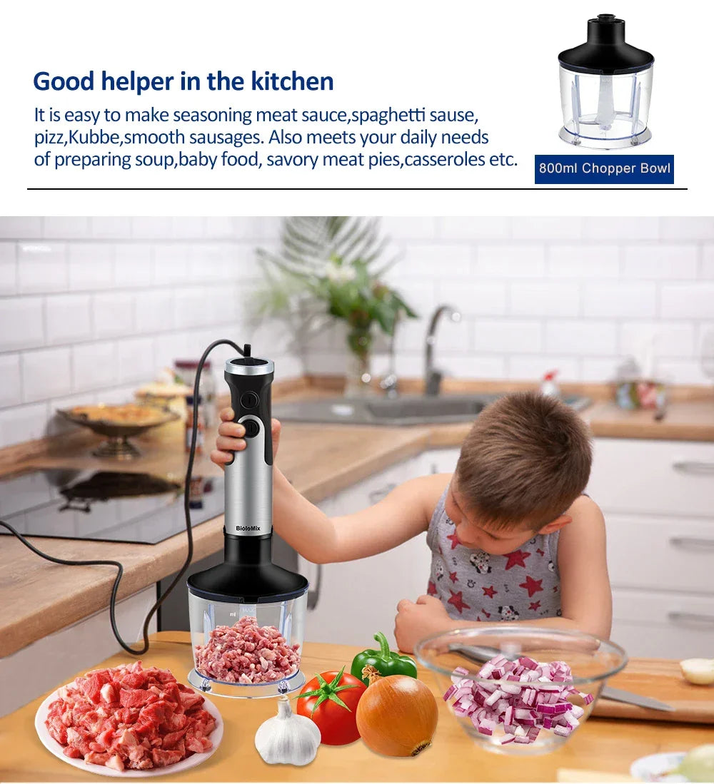 BioloMix HB-3302 1200W 5-in-1 Immersion Hand Blender | Mixer Peaceful Pleasures Health and Wellness