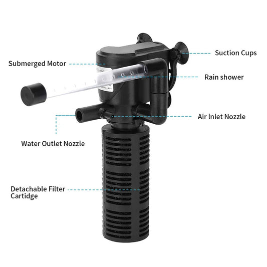 3-in-1 Submersible Aquarium Filter – Mini Fish Tank Water Purifier Peaceful Pleasures Health and Wellness