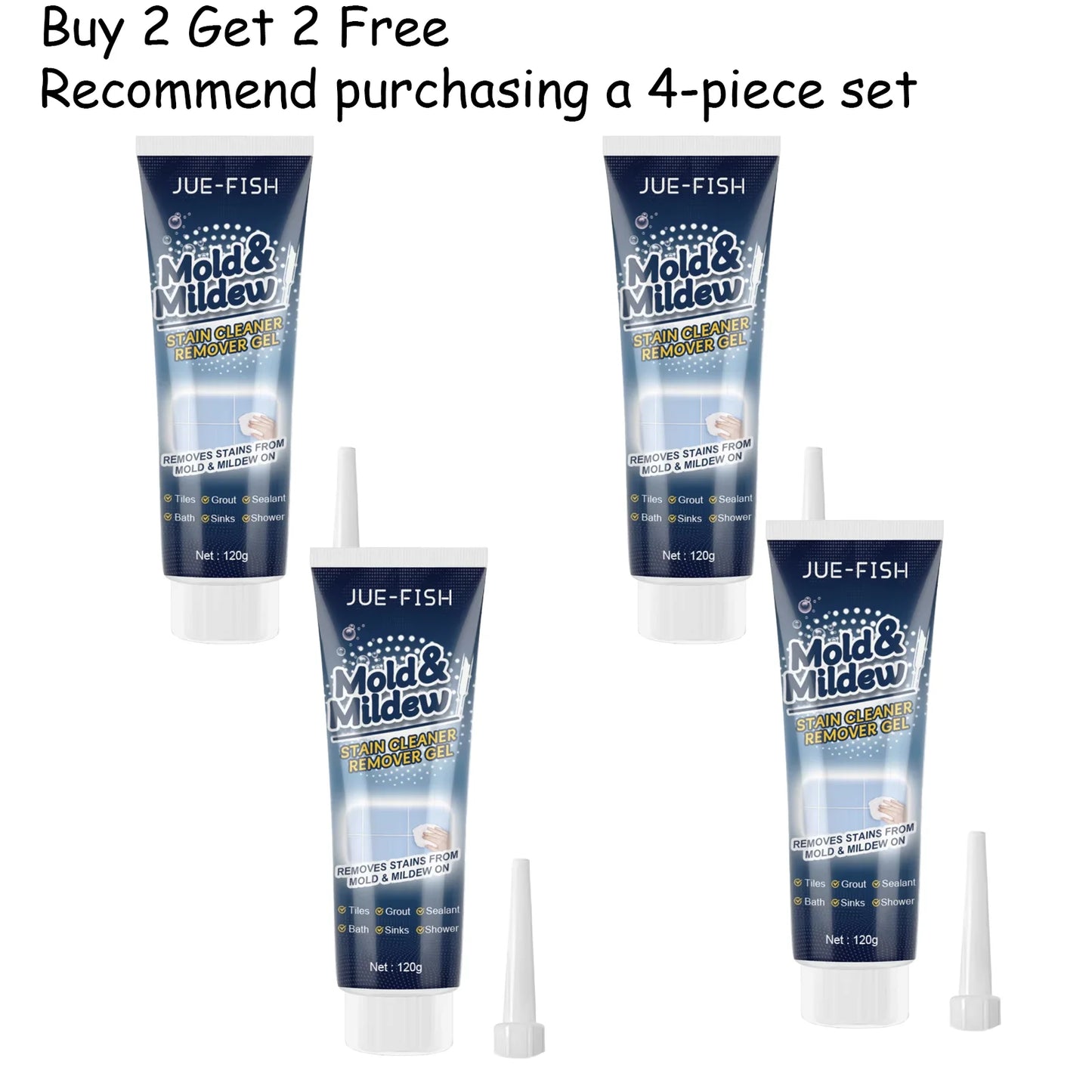 Mould Mildew Removal Gel – Tile Grout & Bathtub Cleaner 120g