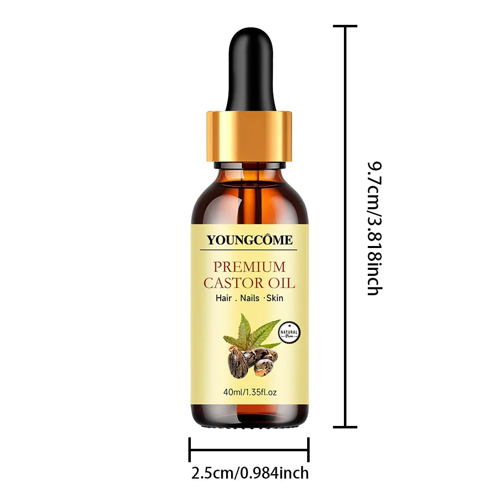 Pure Cold-Pressed Castor Oil for Hair, Skin & Lashes | 40/60ml