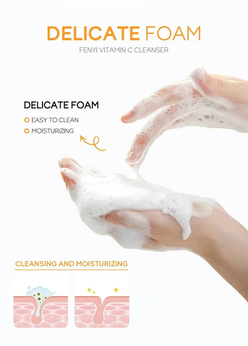 Vitamin C Facial Cleanser Skin Deep Cleansing Moisturizing Blackhead Removal skincare Face Wash Foam Face Cleanser Skin Care Peaceful Pleasures Health and Wellness