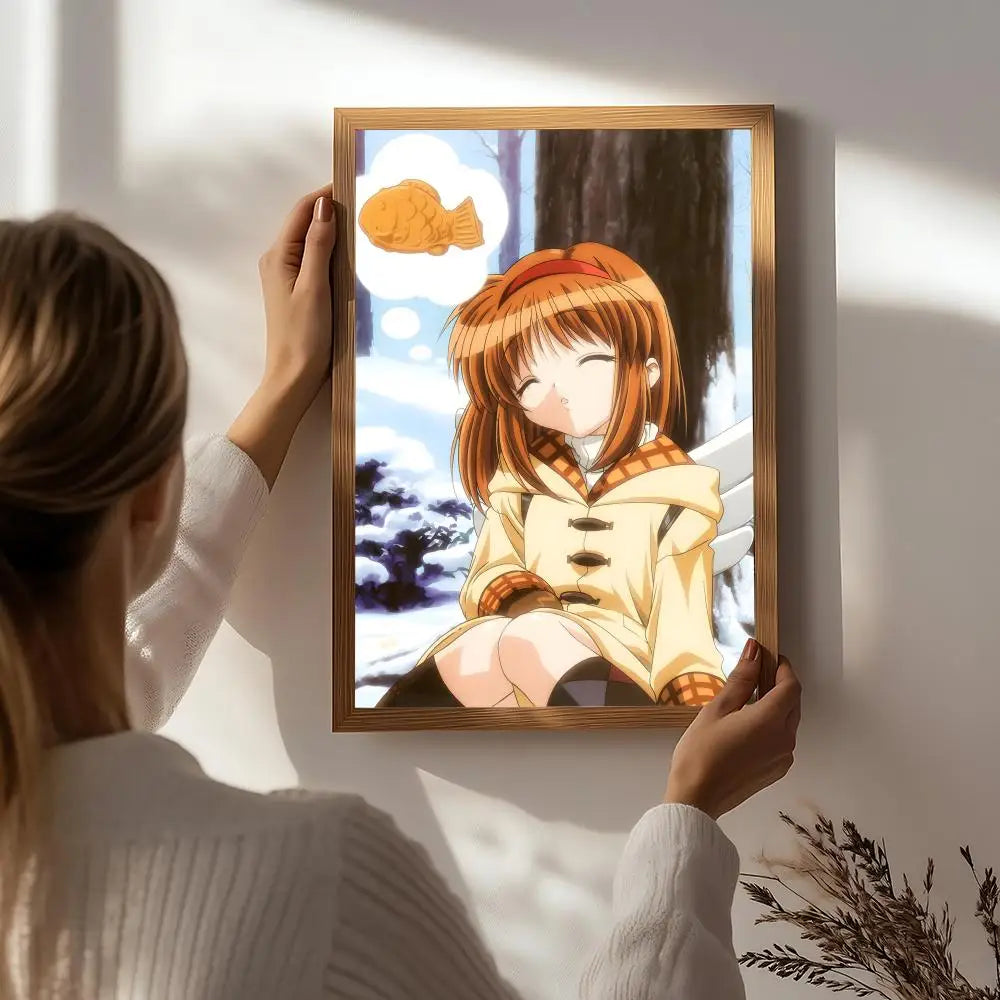 Anime K-Kanon HD Wall Poster | Self-Adhesive Waterproof Art Anime Wall Poster Peaceful Pleasures Health and Wellness White8 21X30cmNoframe