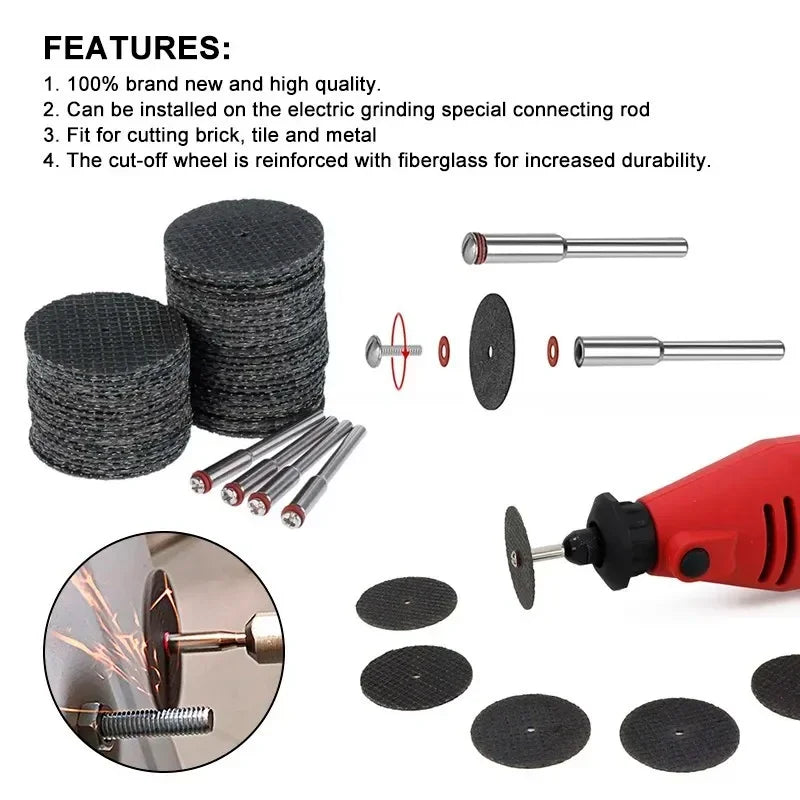 11/21/54pcs Abrasive Cutting Disc 32mm With Mandrels Grinding Wheels For Dremel Accesories Metal Cutting Rotary Tool Saw Blade Peaceful Pleasures Health and Wellness
