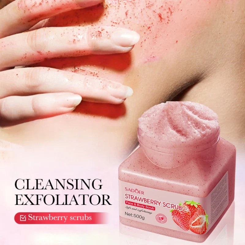 SADOER 500g Strawberry Exfoliating Scrub – Hypoallergenic