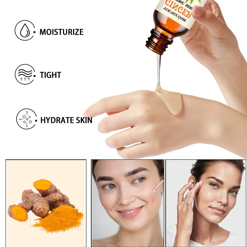 Turmeric Freckle Whitening Serum Anti-oxidant Nourishing Moisturizing Repair Skin Brighten Fade Dark Spot Essence Face Care Peaceful Pleasures Health and Wellness