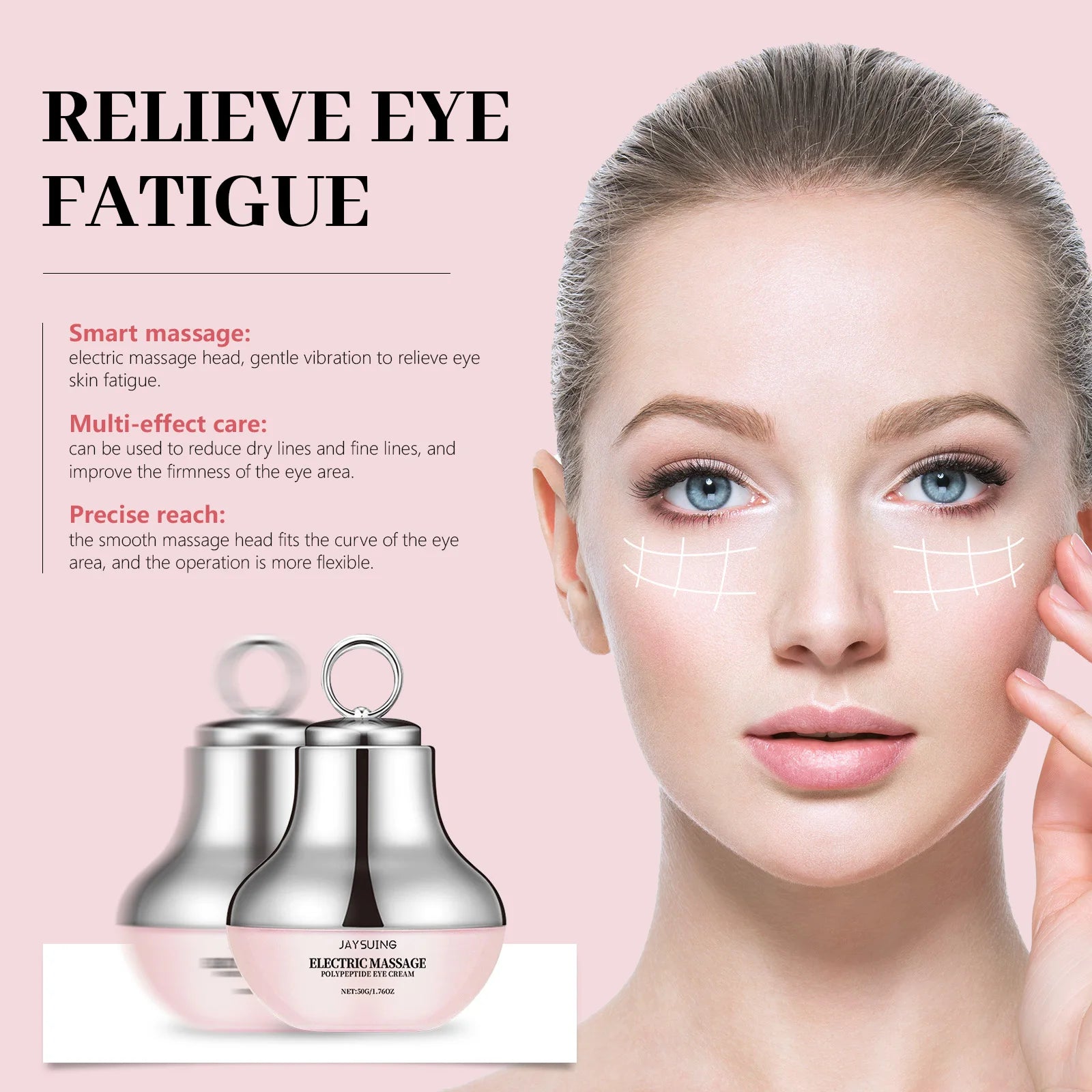 Jaysuing Electric Eye Cream Accelerate Absorption Moisturize Skin Fade Dark Circle Reduce Crow's Feet Automatic Roller Eye Serum Peaceful Pleasures Health and Wellness