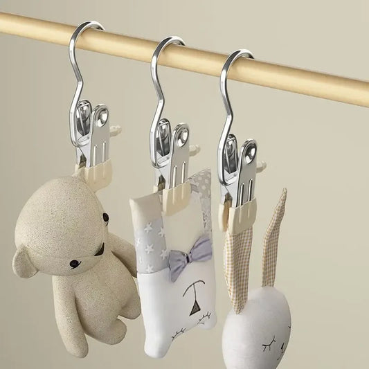 Stainless Steel Anti-Slip Clothes Hangers & Sock Clips Clothes Hanger Clips Peaceful Pleasures Health and Wellness