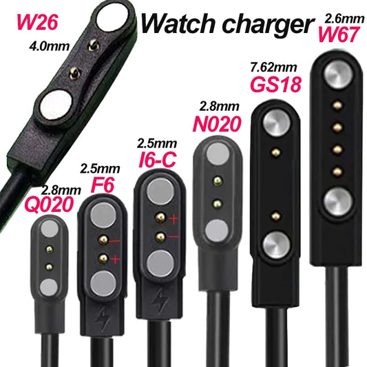 Universal Smart Watch Magnetic Suction Charging Cable 2 Pins 4 Pins Watch Charging Cable W67 N020 W26 Q020 F6 GS18 I6-C Peaceful Pleasures Health and Wellness