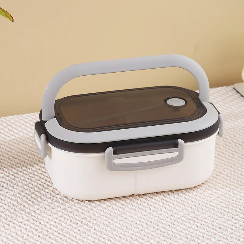 Double Layered Fruit Lunch Box Divided Into Compartments Microwave Oven Specifically Designed Office Workers To Reduce Body Fat Peaceful Pleasures Health and Wellness WHITE